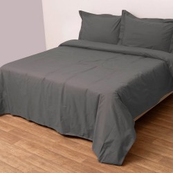 Πάπλωμα Υπέρδιπλο Σετ Superb Grey Percale Cotton Viopros (220x240) 3Τεμ