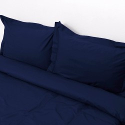 Πάπλωμα Υπέρδιπλο Σετ Superb D.Blue Percale Cotton Viopros (220x240) 3Τεμ