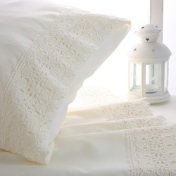 Μαξιλαροθήκες Υπέρδιπλα Σετ Δαντέλα Νο4 Ecru Cotton Viopros (50x70) 2Τεμ