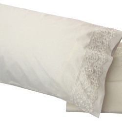 Μαξιλαροθήκες Υπέρδιπλα Σετ Δαντέλα Νο5 Ecru Cotton Viopros (50x70) 2Τεμ