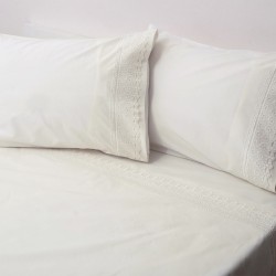 Μαξιλαροθήκες Υπέρδιπλα Σετ Δαντέλα Νο9 Ecru Cotton Viopros (50x70) 2Τεμ