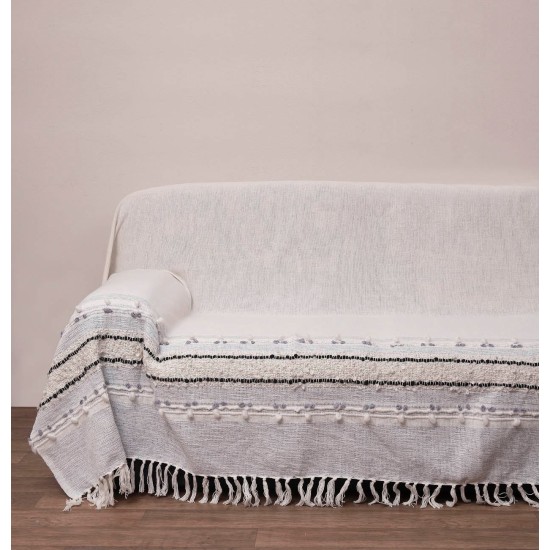 Ριχτάρια Σετ Throws 2011 Grey Cotton Viopros 3Τεμ