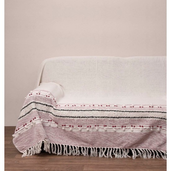 Ριχτάρια Σετ Throws 2011 Bordeaux Cotton Viopros 3Τεμ