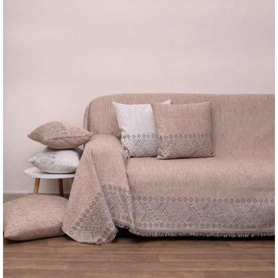Ριχτάρι Τετραθέσιου Throws 2221 Linen Jacquard Chenille Viopros (180x320) 1Τεμ