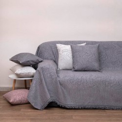 Ριχτάρι Τετραθέσιου Throws 2222 Grey Jacquard Chenille Viopros (180x320) 1Τεμ