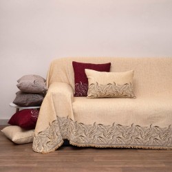 Ριχτάρι Τετραθέσιου Throws 2223 Gold Jacquard Chenille Viopros (180x320) 1Τεμ