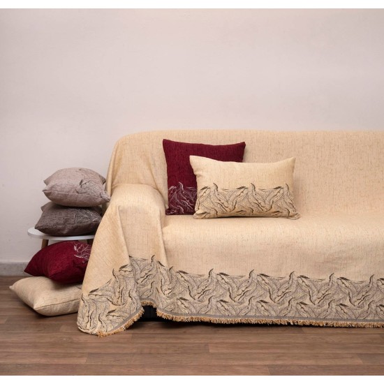 Ριχτάρι Διθέσιου Throws 2223 Gold Jacquard Chenille Viopros (180x240) 1Τεμ