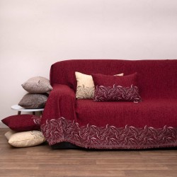 Ριχτάρι Τετραθέσιου Throws 2223 Bordeaux Jacquard Chenille Viopros (180x320) 1Τεμ