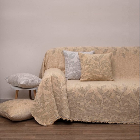Ριχτάρι Τριθέσιου Throws 2224 Gold Jacquard Chenille Viopros (180x280) 1Τεμ