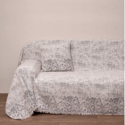 Ριχτάρι Τριθέσιου Throws 2216 Ecru Jacquard Chenille Viopros (180x280) 1Τεμ