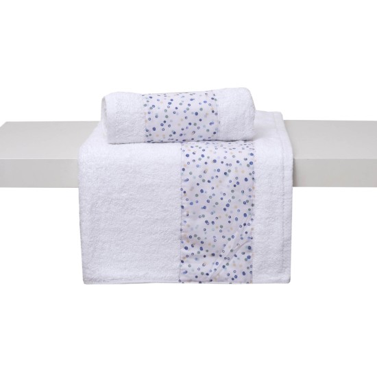 Πετσέτες Σετ Bath Nina L.Blue Cotton(Σε Συσκευασία Δώρου) Viopros 2Τεμ