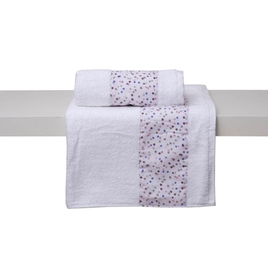 Πετσέτες Σετ Bath Nina Beige Cotton(Σε Συσκευασία Δώρου) Viopros 2Τεμ