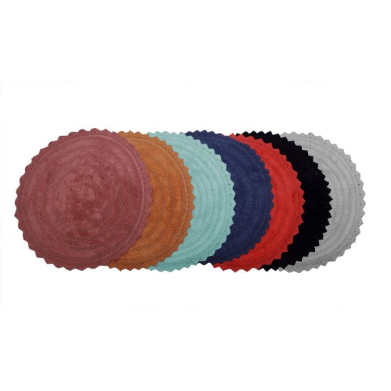 Πατάκι Μπάνιου Bathmats Leslie Grey Cotton Viopros (Ø 70) 1Τεμ
