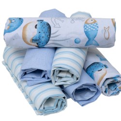 Σεντόνια Βρεφικά Λίκνου Σετ Baby 764 Cotton Viopros (80x100) 6Τεμ