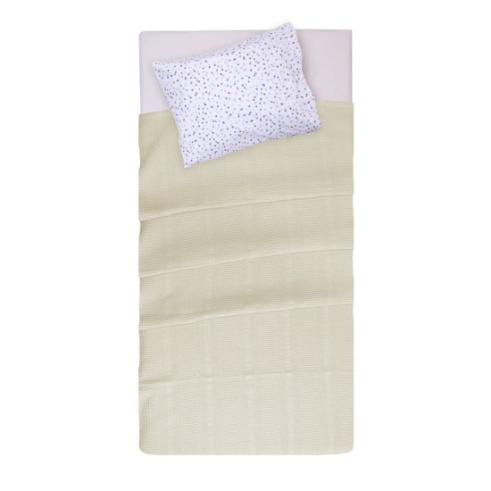 Κουβέρτα Πικέ Αγκαλιάς Baby Αλέξα Beige Cotton Viopros (80x110) 1Τεμ