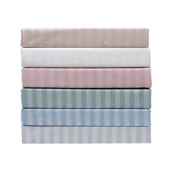 Σεντόνια Μονά Σετ Satin Stripe 850 Blue Polycotton Viopros (100x200+25 ) Με Λάστιχο 3Τεμ Σεντόνια Μονά Σετ Satin Stripe 850 Blue Polycotton Viopros (100x200+25 ) Με Λάστιχο 3Τεμ