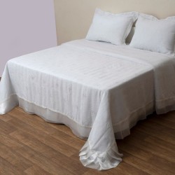 Κουβερλί Νυφικό Υπέρδιπλα Σετ Wedding Time 1019 White Cotton Viopros (240x250) 3Τεμ