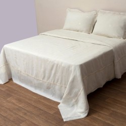 Κουβερλί Νυφικό Υπέρδιπλα Σετ Wedding Time 1019 Ecru Cotton Viopros (240x250) 3Τεμ
