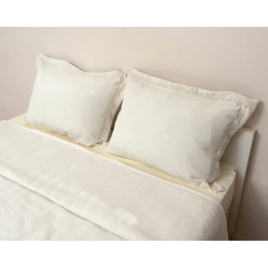 Κουβερλί Νυφικό Υπέρδιπλα Σετ Wedding Time 1019 Ecru Cotton Viopros (240x250) 3Τεμ