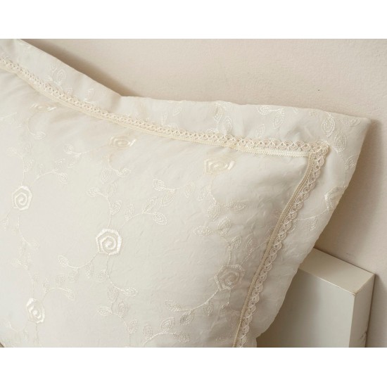 Κουβερλί Νυφικό Υπέρδιπλα Σετ Wedding Time 1022 Ecru Cotton Viopros (240x250) 3Τεμ