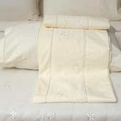 Σεντόνια Νυφικά Υπέρδιπλα Σετ Wedding Time 1021 Ecru Cotton Viopros (240x260) 4Τεμ
