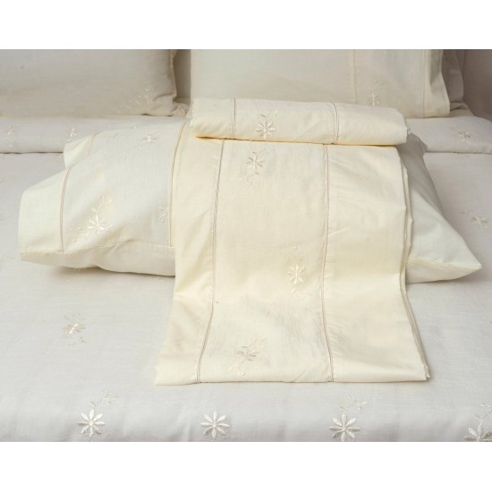 Σεντόνια Νυφικά Υπέρδιπλα Σετ Wedding Time 1021 Ecru Cotton Viopros (240x260) 4Τεμ