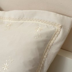 Κουβερλί Νυφικό Υπέρδιπλα Σετ Wedding Time 1021 Ecru Cotton Viopros (240x250) 3Τεμ