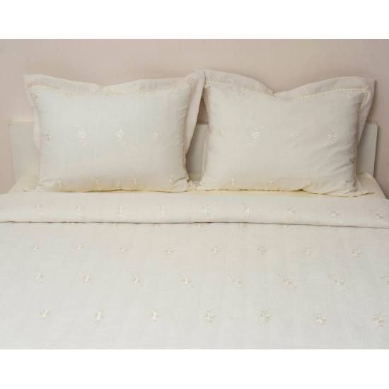Κουβερλί Νυφικό Υπέρδιπλα Σετ Wedding Time 1021 Ecru Cotton Viopros (240x250) 3Τεμ