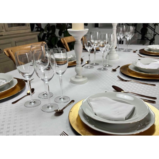 Τραπεζομάντηλο Αλέκιαστο Μπρέντα White Jacquard Viopros (140x220) 1Τεμ Τραπεζομάντηλο Αλέκιαστο Μπρέντα White Jacquard Viopros (140x220) 1Τεμ