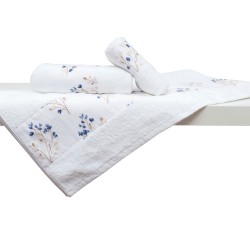 Πετσέτες Σετ Bath Towels Βερονίκη White Cotton Viopros 2Τεμ