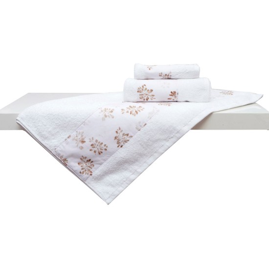 Πετσέτες Σετ Bath Towels Ανθή White Cotton Viopros 2Τεμ Πετσέτες Σετ Bath Towels Ανθή White Cotton Viopros 2Τεμ