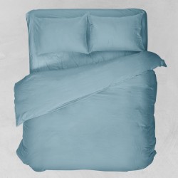 Μαξιλαροθήκες Σετ Basic Solid Light Blue Polycotton Viopros (50x70) 2Τεμ