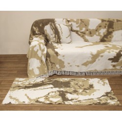Ριχτάρι Πολυθρόνας Throws Print 3050 Beige Cotton Viopros (170x170) 1Τεμ