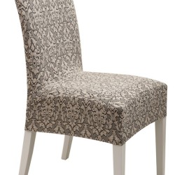 Κάλυμμα Καρέκλας Chair Covers Diamond 1 Beige Ελαστικό Χωρίς Βολάν Jacquard Viopros 1Τεμ