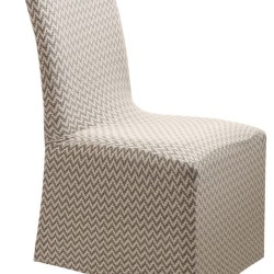 Κάλυμμα Καρέκλας Chair Covers Diamond 2 Beige Ελαστικό Με Βολάν Jacquard Viopros 1Τεμ