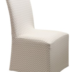 Κάλυμμα Καρέκλας Chair Covers Diamond 2 Cream Ελαστικό Με Βολάν Jacquard Viopros 1Τεμ