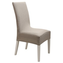 Κάλυμμα Καρέκλας Chair Covers Diamond 2 Beige Ελαστικό Χωρίς Βολάν Jacquard Viopros 1Τεμ