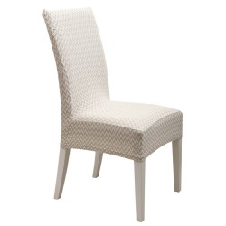 Κάλυμμα Καρέκλας Chair Covers Diamond 2 Cream Ελαστικό Χωρίς Βολάν Jacquard Viopros 1Τεμ