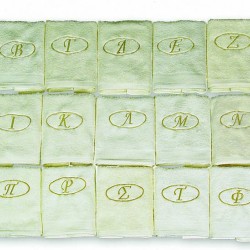 Πετσέτα Προσώπου Με Μονόγραμμα Ecru Viopros (50x100) Σε Συσκευασία Δώρου 1Τεμ