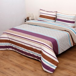 Σεντόνια Μονά Σετ Flannel 8654 Beige Cotton Viopros (165x275) 3Τεμ