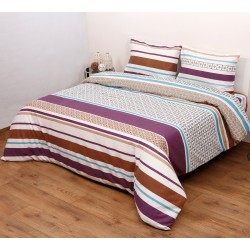 Σεντόνια Μονά Σετ Flannel 8654 Beige Cotton Viopros (165x275) 3Τεμ