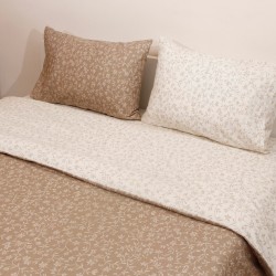 Σεντόνια Μονά Σετ Flannel 8630 Beige Cotton Viopros (165x275) 3Τεμ