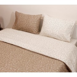 Σεντόνια Μονά Σετ Flannel 8630 Beige Cotton Viopros (165x275) 3Τεμ