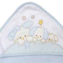 Κάπα Βρεφική Με Κέντημα Baby Bathrobes Άλφι Σιέλ Cotton Viopros (65x65) 1Τεμ