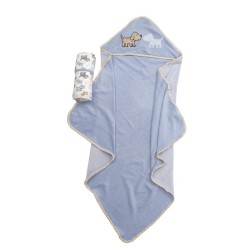 Κάπα Βρεφική & Πετσέτα Σετ Baby Bath Rabbit 104 Velour Applique Cotton Viopros (75x75) 2Τεμ