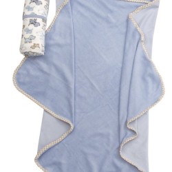 Κάπα Βρεφική & Πετσέτα Σετ Baby Bath Rabbit 104 Velour Applique Cotton Viopros (75x75) 2Τεμ