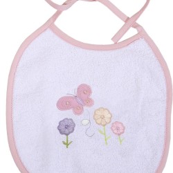 Σαλιάρα Βρεφική Baby Bath Butterflies Mε Κέντημα Cotton Viopros 1Τεμ