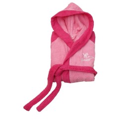Μπουρνούζι Παιδικό Με Κουκούλα Kids Bathrobes Junior Sport Fucshia-Pink Με Κέντημα Viopros 1Τεμ