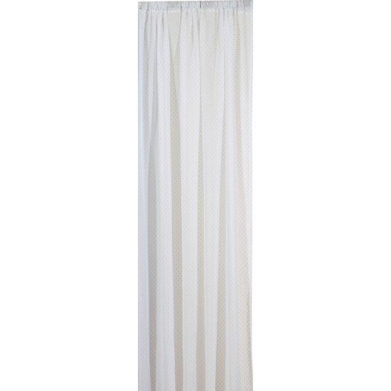 Κουρτίνα Με Τρέσα Curtains Κονφετί Πουά Σιέλ Γάζα Viopros (140x270) 1Τεμ