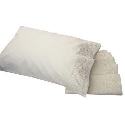 Σεντόνια Υπέρδιπλα Σετ Wedding Time Σχ.5 Ecru Με Δαντέλα Cotton Viopros (240x265) 4Τεμ